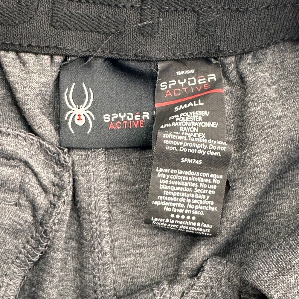 Spyder Active‎ Mens ProWeb Small Gray Sweatpants With Pockets & Drawstring Comfy - Picture 2 of 8